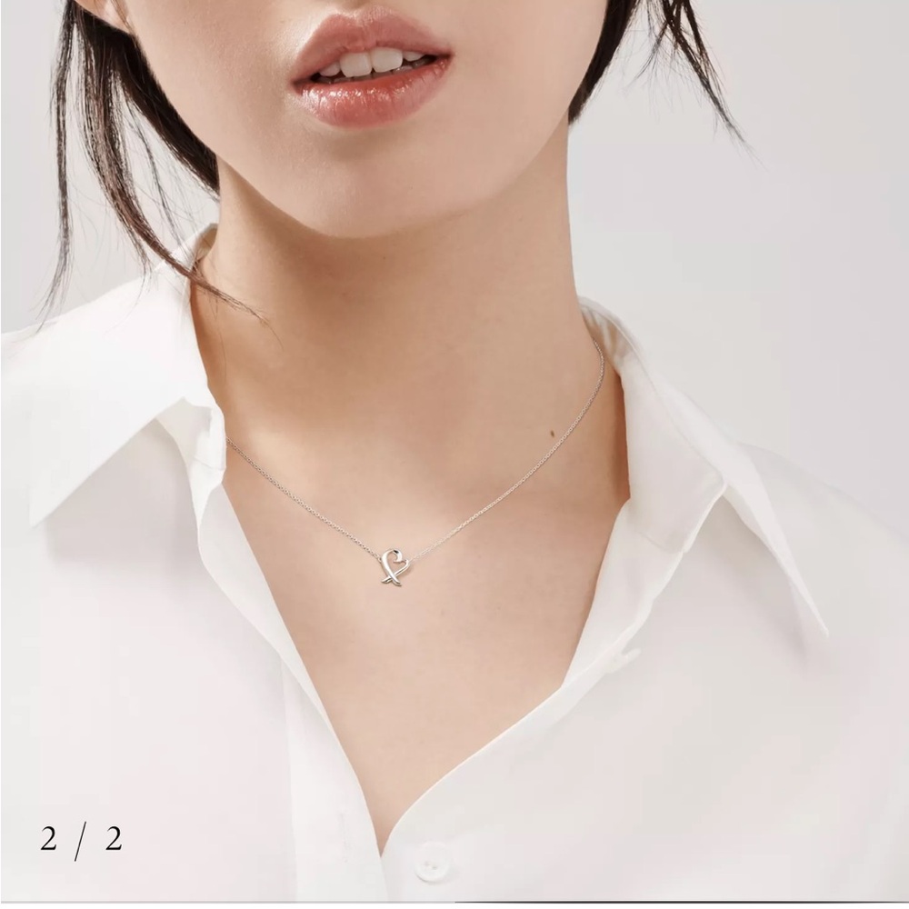 Tiffany & Co. Silver Paloma heart necklace